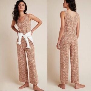EUC - Anthropologie Saturday Sunday - animal print jumpsuit- size xs